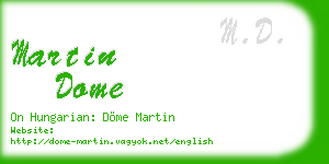 martin dome business card